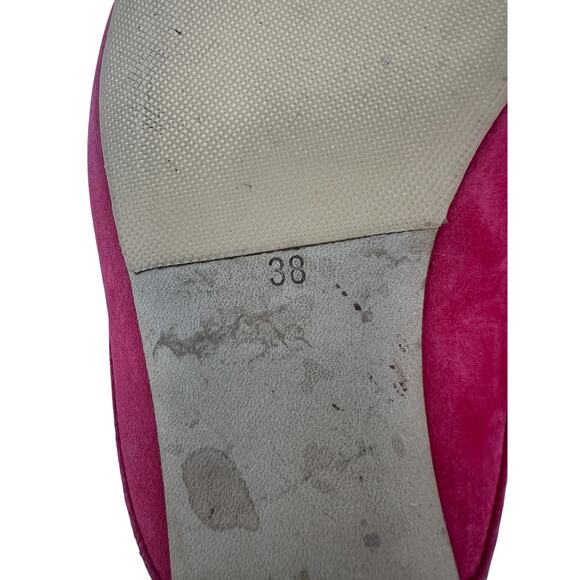 Manolo Blahnik Maysale Suede Flats In Pink - Picture 15 of 16